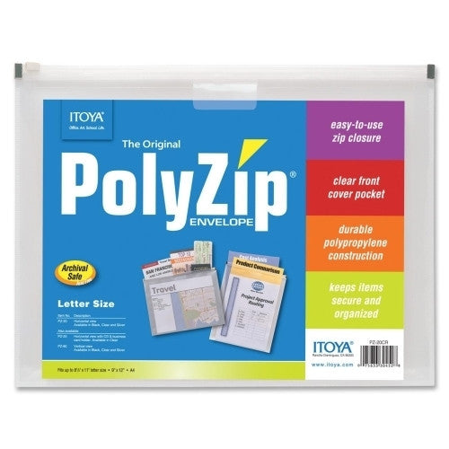 Itoya of America, Ltd Polyzip Envelope,Archival Safe,Letter,Horizontal View,Clear