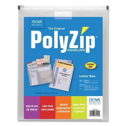 Itoya of America, Ltd Polyzip Envelope,Archival Safe,Vertical View,8-1/2"x11",CL