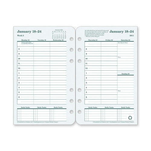 Original Refill Pages, Compact, Jan-Dec, White