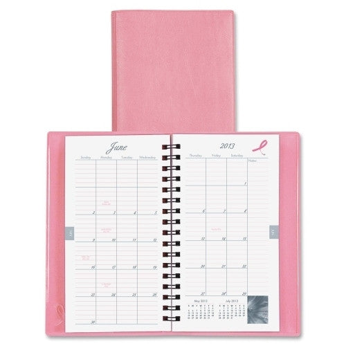 Planner, Wirebound, 3-1/2"x6-1/2", Vinyl Cover, Pink