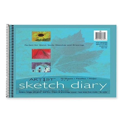 Pacon Corporation Sketch Diary,Spiral Bound,Medium Weight,9"x6",70 Sheets