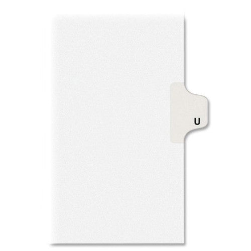 Kleer-Fax, Inc. Index Dividers,"U",Side Tab,1/26 Cut,11"x8-1/2",25/ST,WE