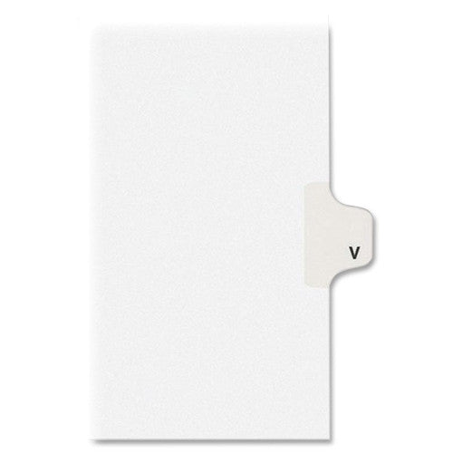 Kleer-Fax, Inc. Index Dividers,"V",Side Tab,1/26 Cut,11"x8-1/2",25/ST,WE