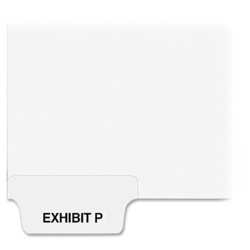 Kleer-Fax, Inc. Index Dividers,Bottom Tabs,"Exhibit P",Letter,25/PK,WE