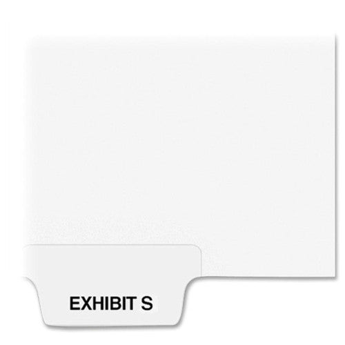 Kleer-Fax, Inc. Index Dividers,Bottom Tabs,"Exhibit S",Letter,25/PK,WE