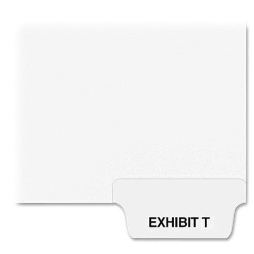 Kleer-Fax, Inc. Index Dividers,Bottom Tabs,"Exhibit T",Letter,25/PK,WE