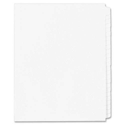 Kleer-Fax, Inc. Index Dividers,Blank Tabs,Side Tab,1/25 Cut,Letter,White