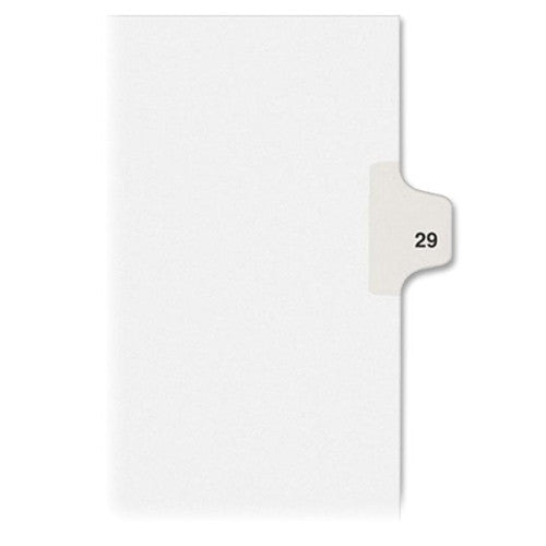 Kleer-Fax, Inc. Index Dividers,Number 29,Side Tab,1/25 Cut,Letter,25/ST,WE