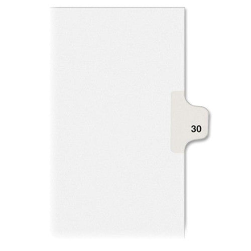 Kleer-Fax, Inc. Index Dividers,Number 30,Side Tab,1/25 Cut,Letter,25/ST,WE