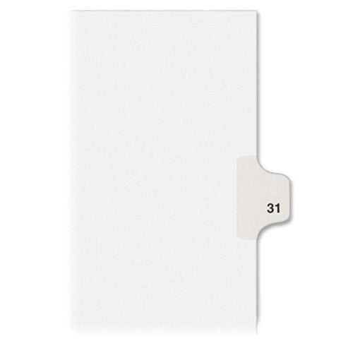 Kleer-Fax, Inc. Index Dividers,Number 31,Side Tab,1/25 Cut,Letter,25/ST,WE