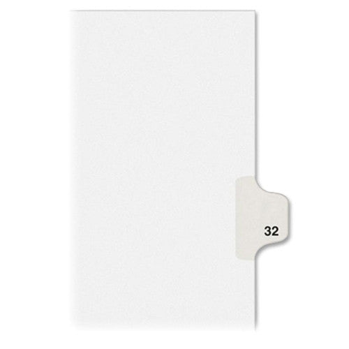 Kleer-Fax, Inc. Index Dividers,Number 32,Side Tab,1/25 Cut,Letter,25/ST,WE