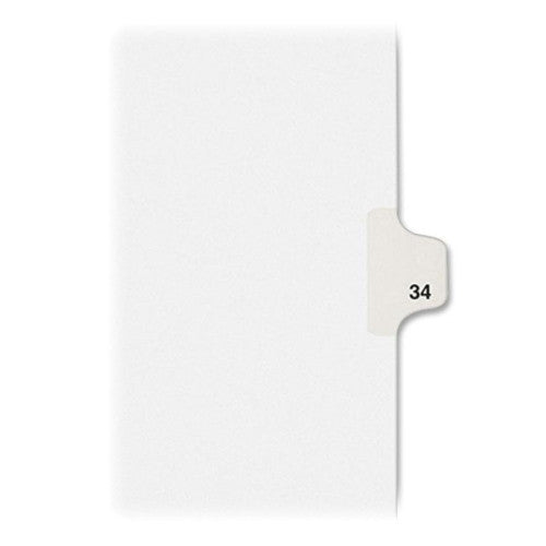 Kleer-Fax, Inc. Index Dividers,Number 34,Side Tab,1/25 Cut,Letter,25/ST,WE