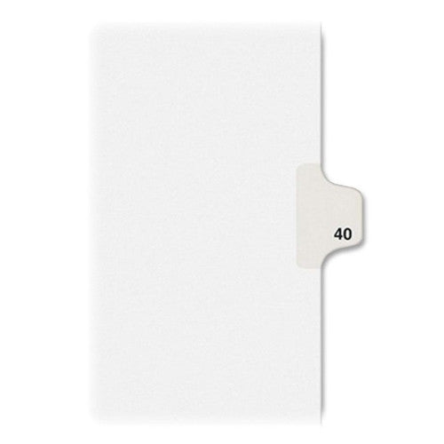 Kleer-Fax, Inc. Index Dividers,Number 40,Side Tab,1/25 Cut,Letter,25/ST,WE