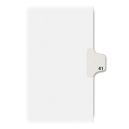 Kleer-Fax, Inc. Index Dividers,Number 41,Side Tab,1/25 Cut,Letter,25/ST,WE