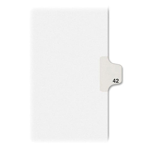 Kleer-Fax, Inc. Index Dividers,Number 42,Side Tab,1/25 Cut,Letter,25/ST,WE