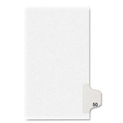 Kleer-Fax, Inc. Index Dividers,Number 50,Side Tab,1/25 Cut,Letter,25/ST,WE