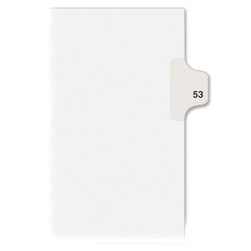 Kleer-Fax, Inc. Index Dividers,Number 53,Side Tab,1/25 Cut,Letter,25/ST,WE