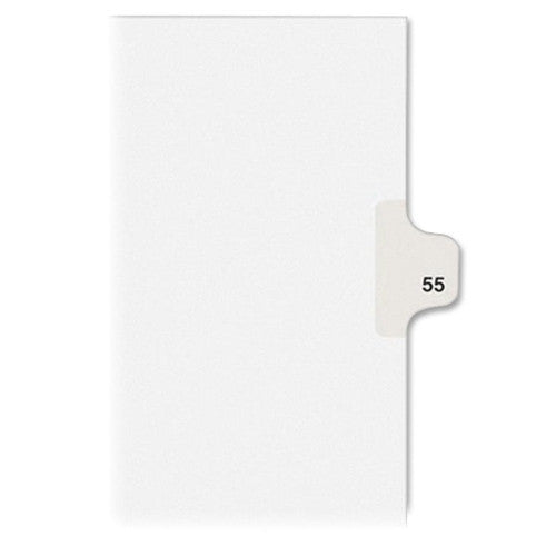 Kleer-Fax, Inc. Index Dividers,Number 55,Side Tab,1/25 Cut,Letter,25/ST,WE