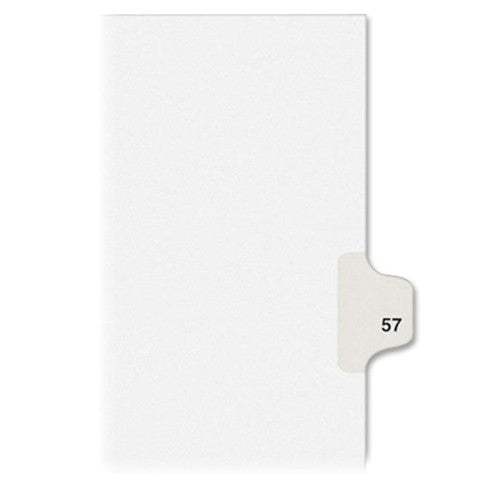 Kleer-Fax, Inc. Index Dividers,Number 57,Side Tab,1/25 Cut,Letter,25/ST,WE