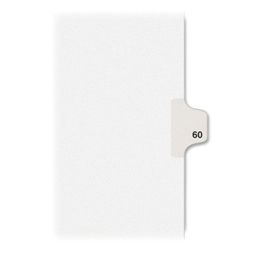 Kleer-Fax, Inc. Index Dividers,Number 60,Side Tab,1/25 Cut,Letter,25/ST,WE