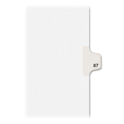 Kleer-Fax, Inc. Index Dividers,Number 87,Side Tab,1/25 Cut,Letter,25/ST,WE