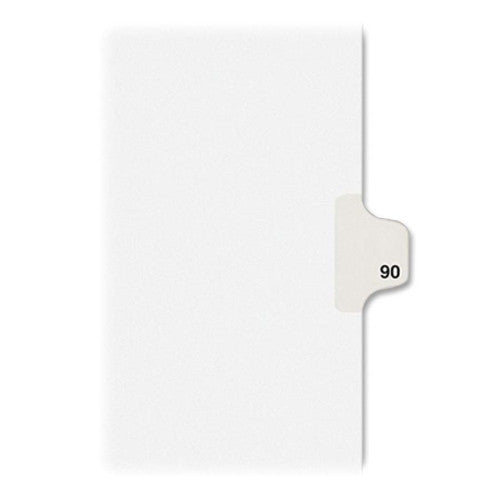 Kleer-Fax, Inc. Index Dividers,Number 90,Side Tab,1/25 Cut,Letter,25/ST,WE