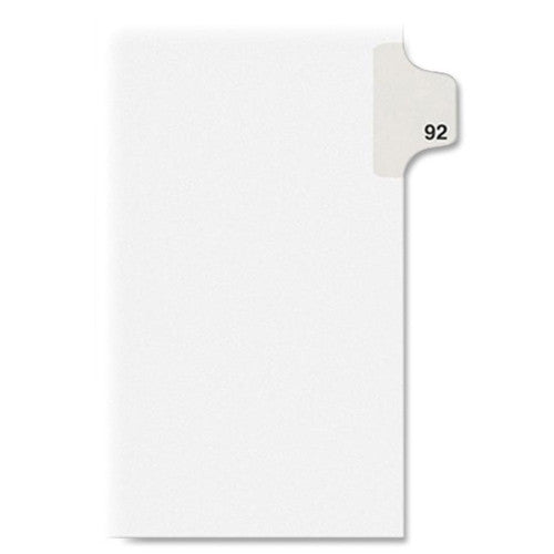 Kleer-Fax, Inc. Index Dividers,Number 92,Side Tab,1/25 Cut,Letter,25/ST,WE