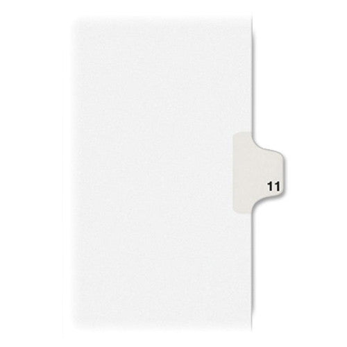 Kleer-Fax, Inc. Index Dividers,Number 11,Side Tab,1/25 Cut,Letter,25/PK,WE