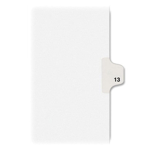 Kleer-Fax, Inc. Index Dividers,Number 13,Side Tab,1/25 Cut,Letter,25/PK,WE