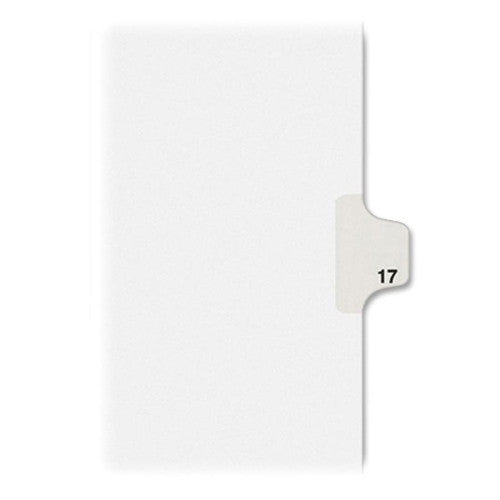 Kleer-Fax, Inc. Index Dividers,Number 17,Side Tab,1/25 Cut,Letter,25/PK,WE