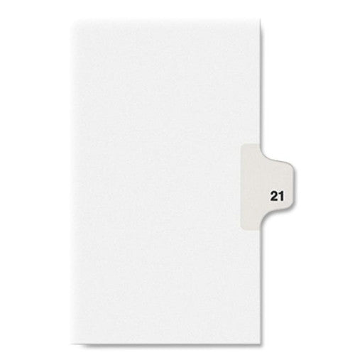 Kleer-Fax, Inc. Index Dividers,Number 21,Side Tab,1/25 Cut,Letter,25/PK,WE