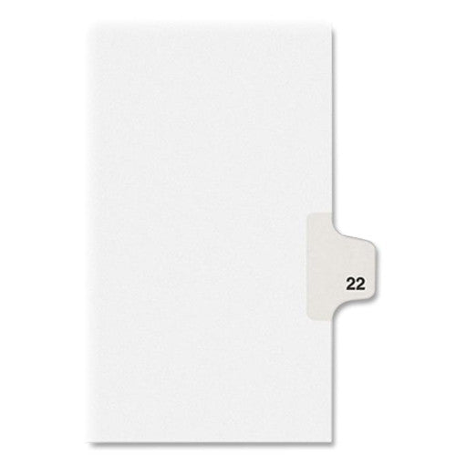 Kleer-Fax, Inc. Index Dividers,Number 22,Side Tab,1/25 Cut,Letter,25/PK,WE