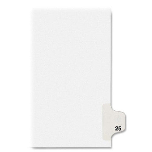 Kleer-Fax, Inc. Index Dividers,Number 25,Side Tab,1/25 Cut,Letter,25/PK,WE