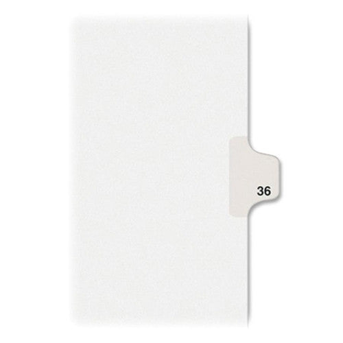 Kleer-Fax, Inc. Index Dividers,Number 36,Side Tab,1/25 Cut,Letter,25/PK,WE