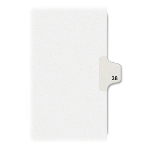 Kleer-Fax, Inc. Index Dividers,Number 38,Side Tab,1/25 Cut,Letter,25/PK,WE