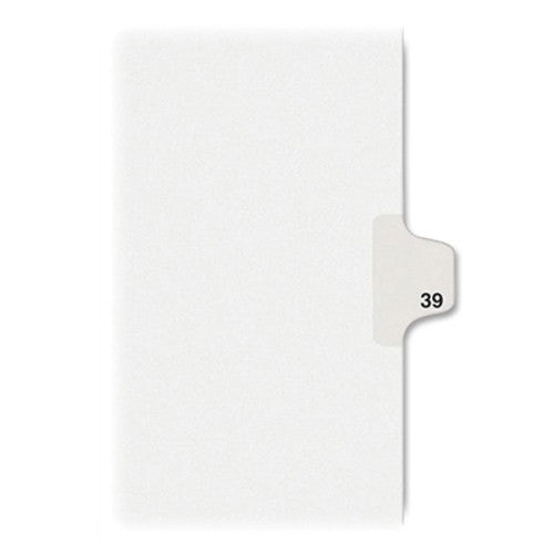 Kleer-Fax, Inc. Index Dividers,Number 39,Side Tab,1/25 Cut,Letter,25/PK,WE