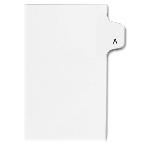 Kleer-Fax, Inc. Index Dividers,Letter A,1/26 Cut,Side Tabs,Letter,25/PK,WE