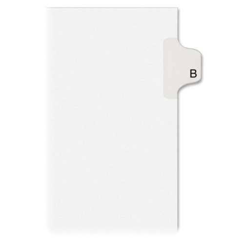 Kleer-Fax, Inc. Index Dividers,Letter B,1/26 Cut,Side Tabs,Letter,25/PK,WE