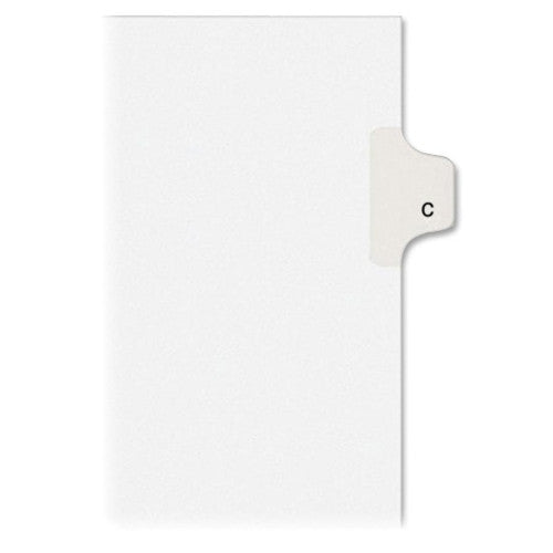 Kleer-Fax, Inc. Index Dividers,Letter C,1/26 Cut,Side Tabs,Letter,25/PK,WE