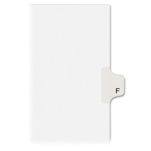 Kleer-Fax, Inc. Index Dividers,Letter F,1/26 Cut,Side Tabs,Letter,25/PK,WE