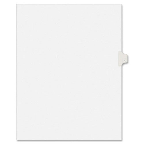 Kleer-Fax, Inc. Index Dividers,Letter J,1/26 Cut,Side Tabs,Letter,25/PK,WE