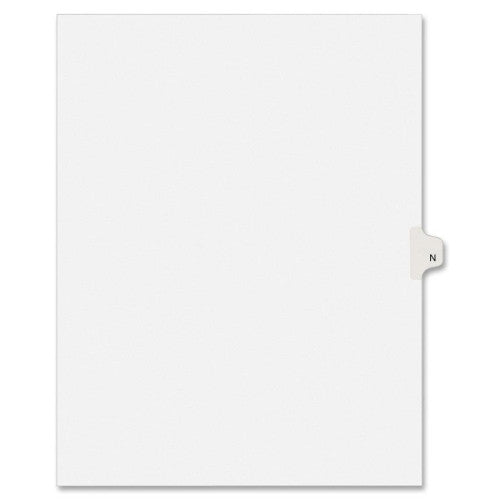 Kleer-Fax, Inc. Index Dividers,Letter N,1/26 Cut,Side Tabs,Letter,25/PK,WE