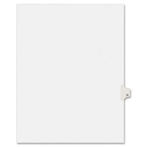 Kleer-Fax, Inc. Index Dividers,Letter R,1/26 Cut,Side Tabs,Letter,25/PK,WE