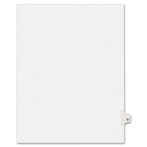 Kleer-Fax, Inc. Index Dividers,Letter W,1/26 Cut,Side Tabs,Letter,25/PK,WE