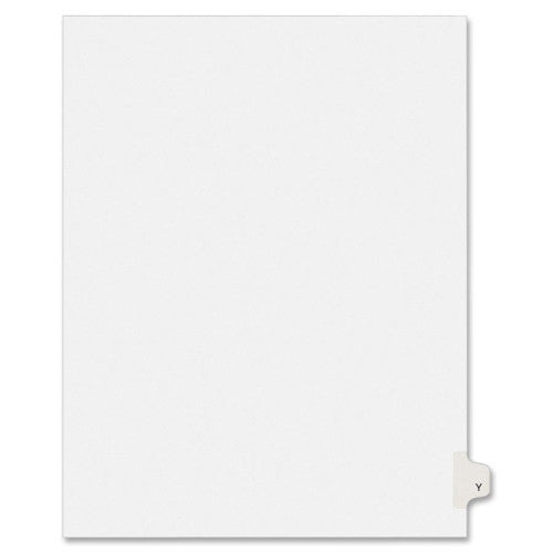 Kleer-Fax, Inc. Index Dividers,Letter Y,1/26 Cut,Side Tabs,Letter,25/PK,WE