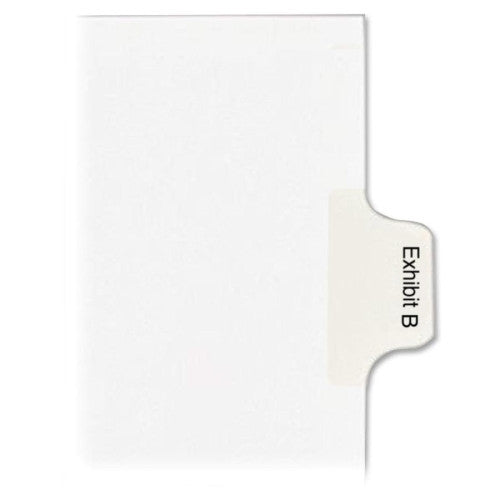 Kleer-Fax, Inc. Index Dividers,"Exhibit B",Side Tabs,1/10 Cut,25/PK,White