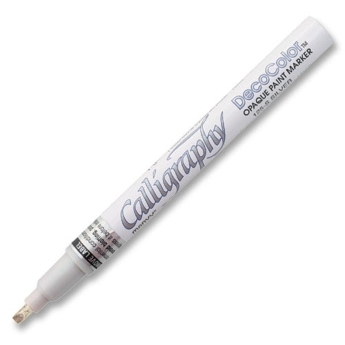 Uchida of America Calligraphy Paint Marker,Chisel Tip,Flat 2mm Nib,Silver