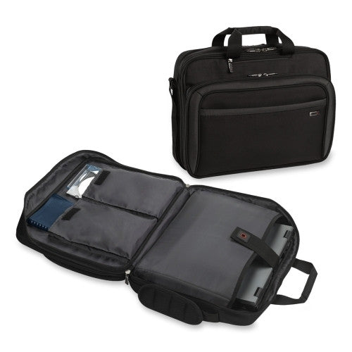 US Luggage Laptop Portfolio Briefcase, 5"x17"x13", Black