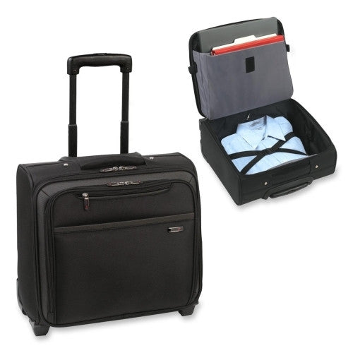 US Luggage Rolling Laptop Overnighter, 8-3/4"x16"x14-1/4", Black