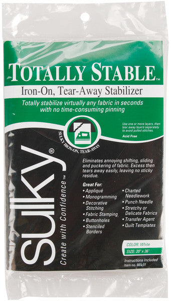 Totally Stable Iron-On Tear-Away Stabilizer-20"X36